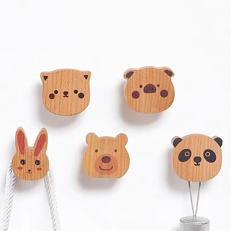 Woodworking Glue - Houten schattige dieren kapstok massief houten
