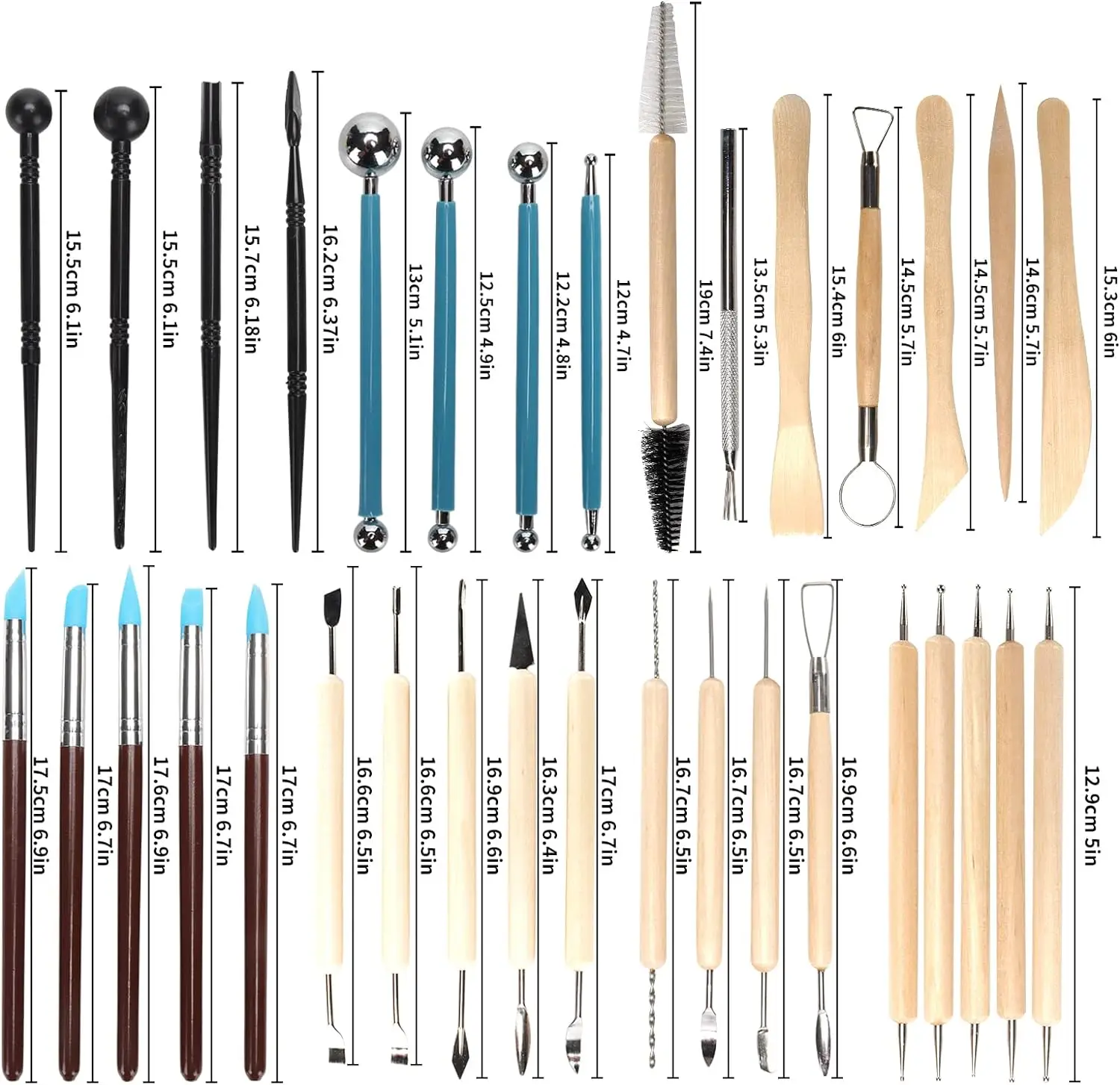 Wood Chisel Set - 8-61PCS aardewerkgereedschapset - keramische klei beeldhouwen