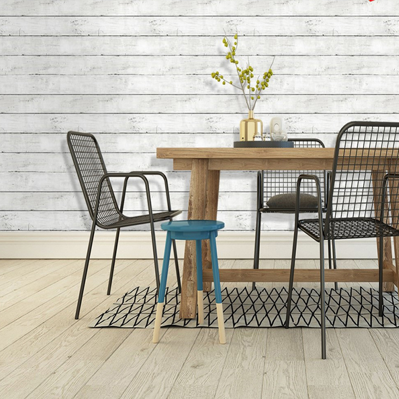 Ivoorwitte, retro-look behang  - Woodworking Wallpaper recensie en prijs